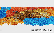 Physical Panoramic Map of Shennongjia, political outside