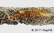 Physical Panoramic Map of Shennongjia, semi-desaturated