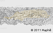 Shaded Relief Panoramic Map of Shennongjia, desaturated