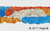 Shaded Relief Panoramic Map of Shennongjia, political outside