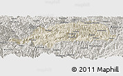 Shaded Relief Panoramic Map of Shennongjia, semi-desaturated