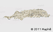 Shaded Relief Panoramic Map of Shennongjia, single color outside