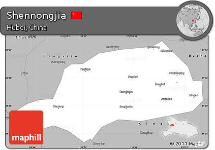 Gray Simple Map of Shennongjia