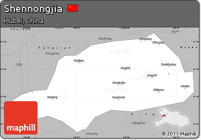 Gray Simple Map of Shennongjia