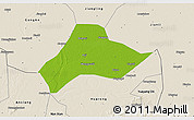 Physical 3D Map of Shishou, shaded relief outside