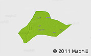 Physical 3D Map of Shishou, single color outside