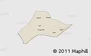 Shaded Relief 3D Map of Shishou, cropped outside