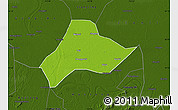 Physical Map of Shishou, darken