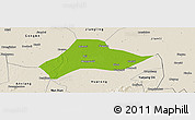 Physical Panoramic Map of Shishou, shaded relief outside