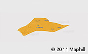 Political Panoramic Map of Shishou, cropped outside