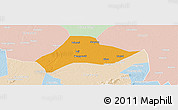 Political Panoramic Map of Shishou, lighten