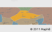 Political Panoramic Map of Shishou, semi-desaturated