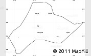 Blank Simple Map of Shishou, cropped outside