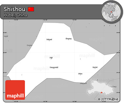 Gray Simple Map of Shishou