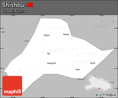 Gray Simple Map of Shishou