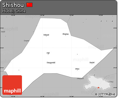 Gray Simple Map of Shishou