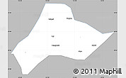 Gray Simple Map of Shishou, single color outside