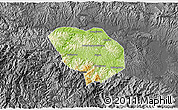 Physical 3D Map of Shiyan Shi, darken, desaturated