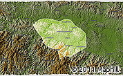 Physical 3D Map of Shiyan Shi, darken