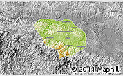 Physical 3D Map of Shiyan Shi, desaturated