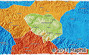 Physical 3D Map of Shiyan Shi, political outside