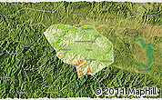 Physical 3D Map of Shiyan Shi, satellite outside