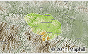 Physical 3D Map of Shiyan Shi, semi-desaturated