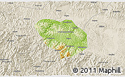 Physical 3D Map of Shiyan Shi, shaded relief outside