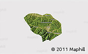 Satellite 3D Map of Shiyan Shi, cropped outside