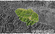 Satellite 3D Map of Shiyan Shi, desaturated