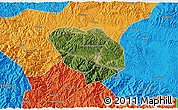 Satellite 3D Map of Shiyan Shi, political outside