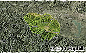 Satellite 3D Map of Shiyan Shi, semi-desaturated