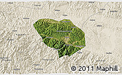 Satellite 3D Map of Shiyan Shi, shaded relief outside