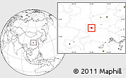 Blank Location Map of Shiyan Shi