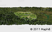 Satellite Panoramic Map of Shiyan Shi, darken