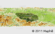 Satellite Panoramic Map of Shiyan Shi, physical outside