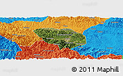 Satellite Panoramic Map of Shiyan Shi, political outside