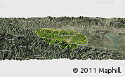 Satellite Panoramic Map of Shiyan Shi, semi-desaturated