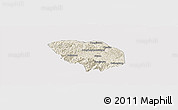 Shaded Relief Panoramic Map of Shiyan Shi, cropped outside