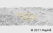 Shaded Relief Panoramic Map of Shiyan Shi, desaturated