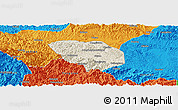 Shaded Relief Panoramic Map of Shiyan Shi, political outside