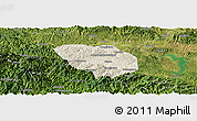Shaded Relief Panoramic Map of Shiyan Shi, satellite outside