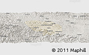 Shaded Relief Panoramic Map of Shiyan Shi, semi-desaturated
