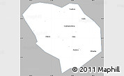 Gray Simple Map of Shiyan Shi, single color outside