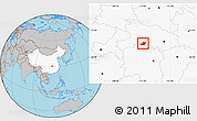Gray Location Map of Songzi, highlighted country