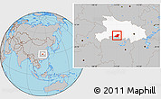 Gray Location Map of Songzi, highlighted parent region