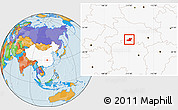 Political Location Map of Songzi, highlighted country