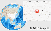 Shaded Relief Location Map of Songzi, highlighted country