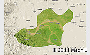 Satellite Map of Songzi, shaded relief outside
