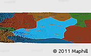 Political Panoramic Map of Songzi, darken